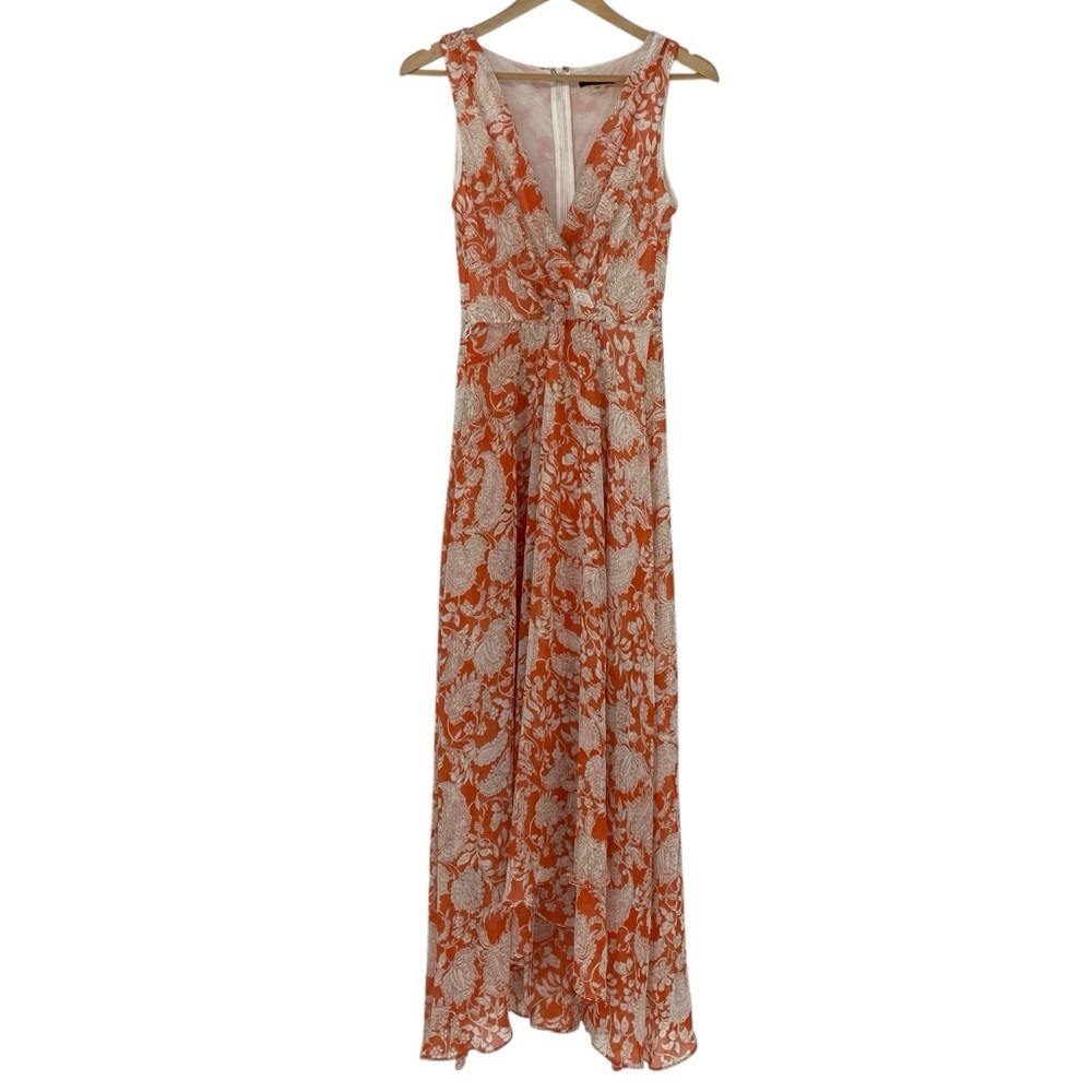 Tommy Hilfiger Sorrento Beautiful Orange & White Floral Print Dress Wms Size 4